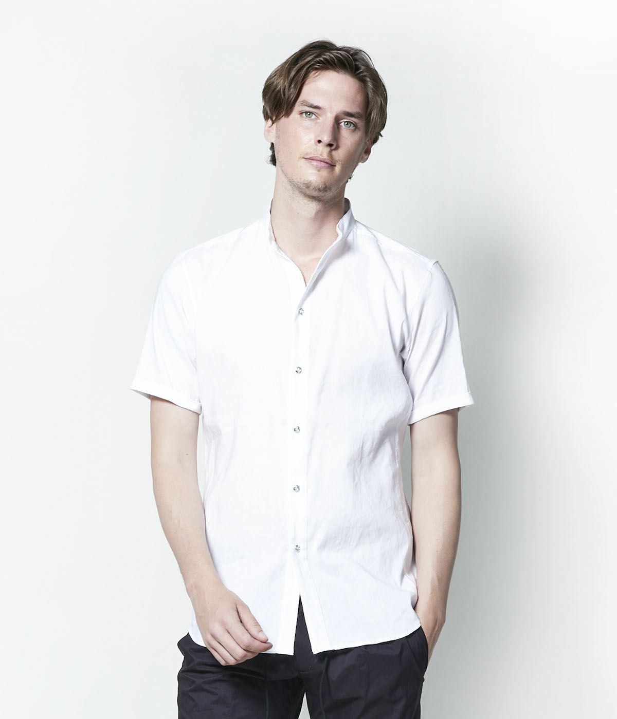 SV11 BAND COLLAR S/S SHIRTS | junhashimoto（ジュンハシモト