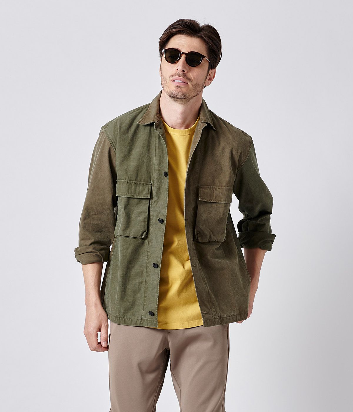 junhashimoto　オリーブグリーン ウール混合 ジャケット junhashimoto オリーブグリーン ウール混合 ジャケット メンズ