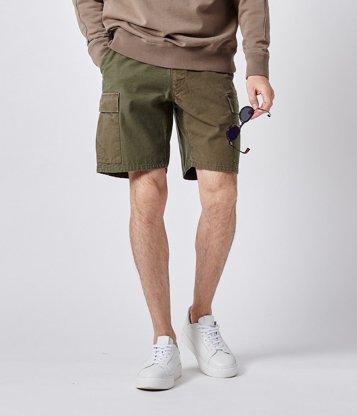 【送料無料】junhashimoto CLASSIC SHORTS ベージュ PATCHWORK ARMY SHORTS | junhashimoto（ジュンハシモト