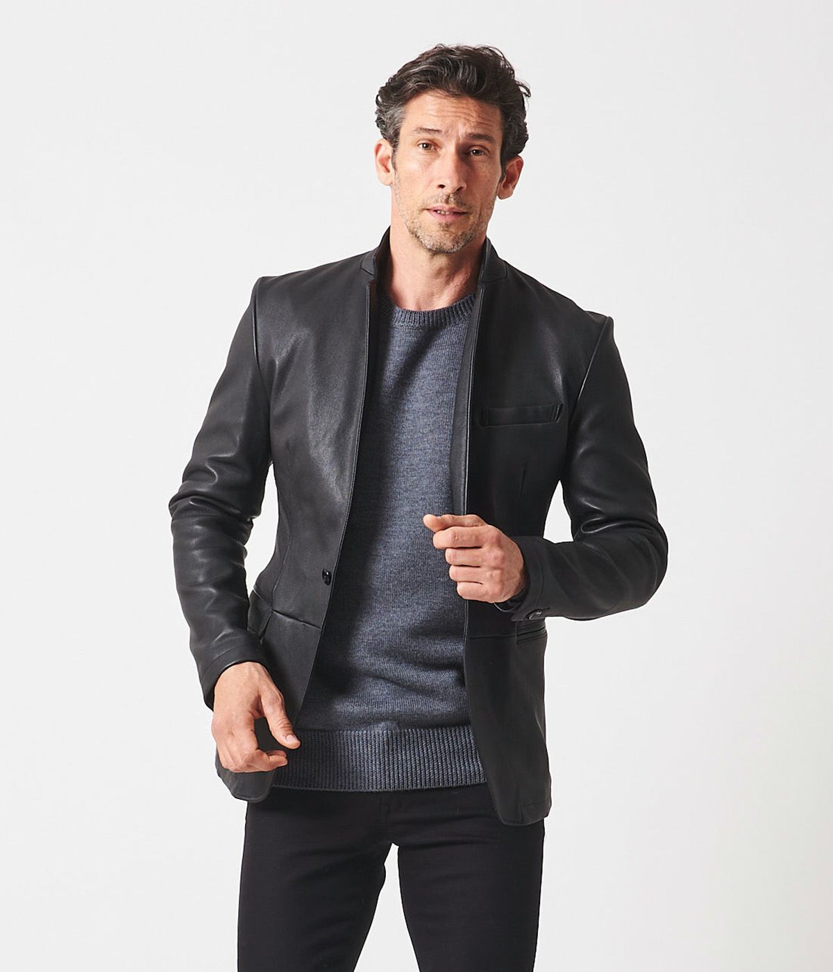 STRETCH LEATHER JACKET | junhashimoto（ジュンハシモト）Official 