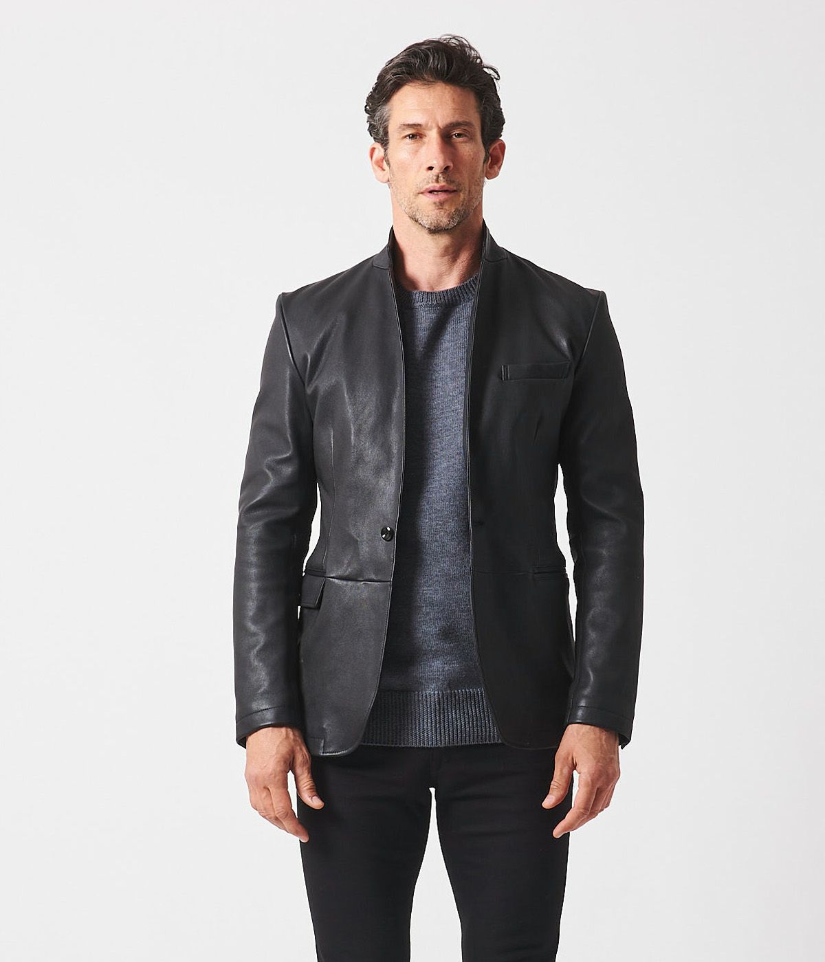 STRETCH LEATHER JACKET | junhashimoto（ジュンハシモト）Official 