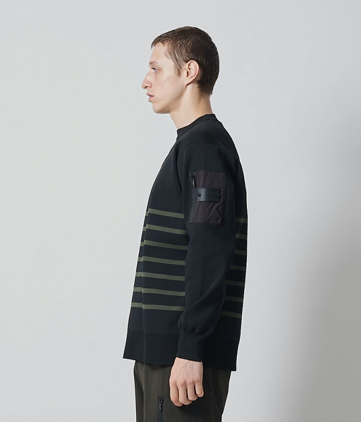 【Surfing】Cliff Sutherland・ 長袖 JH+CREW NECK BORDER | junhashimoto（ジュンハシモト）Official