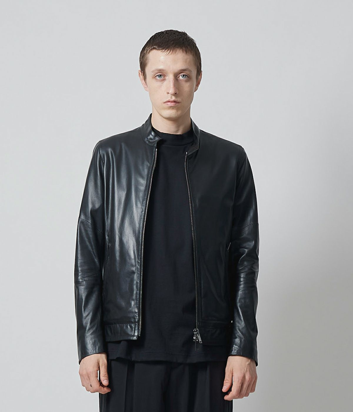 希少 junhashimoto High neck RIB JERSEY レザー