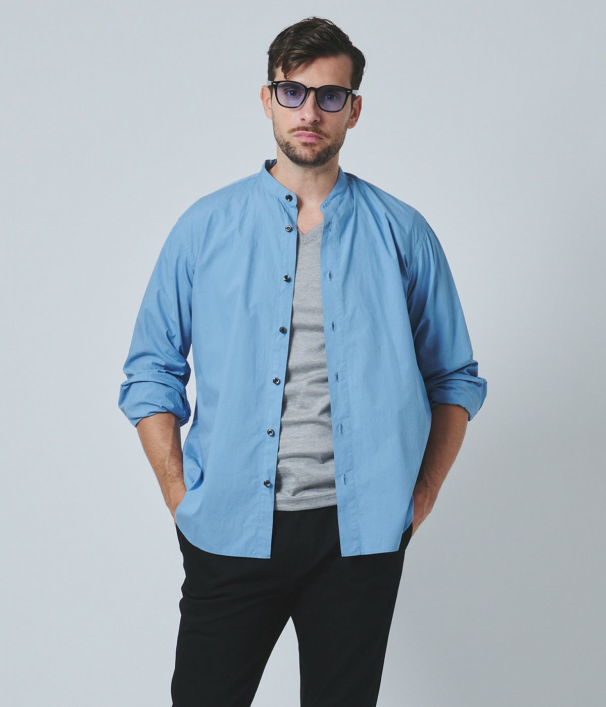 j u n h a s h i m o t o BAND COLLAR SHIRTS | satisfaction