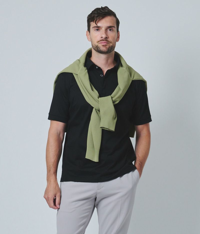 【美品】junhashimoto  FLY FRONT POLO M ネイビー JH+ SIDE ZIP MOCK NECK T | junhashimoto（ジュンハシモト
